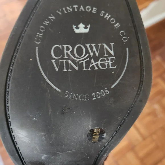 Crown Vintage Women’s Black Leather Ankle Booties Zip Block Heel Size 10M - Picture 9 of 13